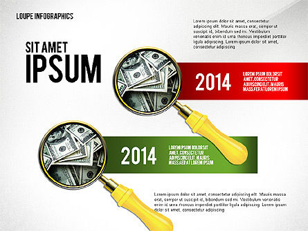 Infographie avec loupe, Diapositive 7, 02613, Infographies — PoweredTemplate.com