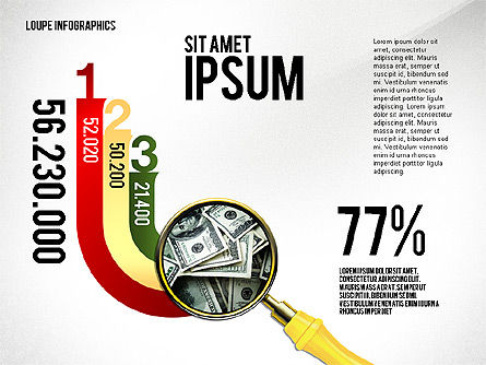 Infographie avec loupe, Diapositive 8, 02613, Infographies — PoweredTemplate.com