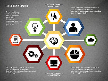 Education Network Diagram, Slide 10, 02617, Education Charts and Diagrams — PoweredTemplate.com