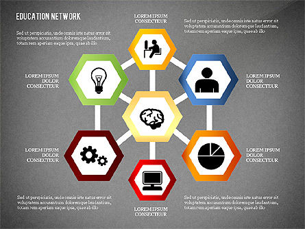 Onderwijs netwerkdiagram, Dia 14, 02617, Educatieve Grafieken en Diagrammen — PoweredTemplate.com