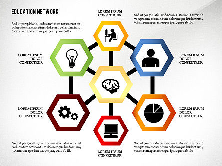 Schéma de réseau d'éducation, Diapositive 6, 02617, Graphiques et schémas pédagogiques — PoweredTemplate.com