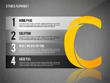 Options et lettres, Diapositive 11, 02619, Schémas d'étapes — PoweredTemplate.com