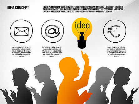 Membangkitkan Ide Konsep Presentasi, Templat PowerPoint, 02628, Templat Presentasi — PoweredTemplate.com