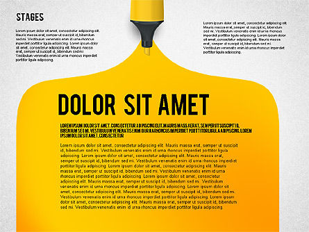 Stadi con pennarello, Modello PowerPoint, 02631, Diagrammi Palco — PoweredTemplate.com