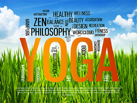 Yoga Wort Wolke Präsentation Vorlage, PowerPoint-Vorlage, 02633, Präsentationsvorlagen — PoweredTemplate.com
