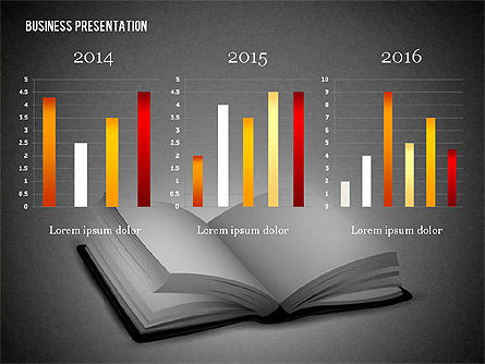 Book Presentation Template, Slide 16, 02634, Education Charts and Diagrams — PoweredTemplate.com