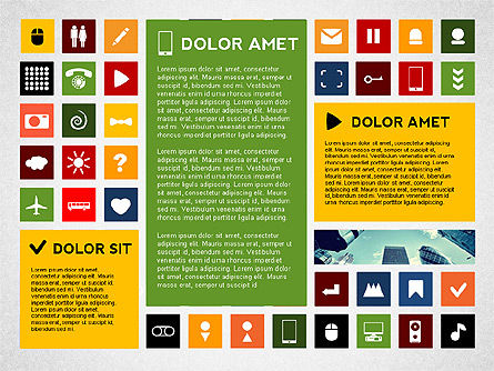 Presentazione colorata stile piatto con le icone, Slide 6, 02635, icone — PoweredTemplate.com