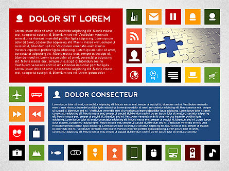 Presentación de estilo plano colorido con iconos, Diapositiva 7, 02635, Iconos — PoweredTemplate.com