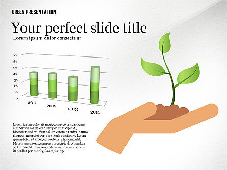 Green presentatiesjabloon, PowerPoint-sjabloon, 02640, Presentatie Templates — PoweredTemplate.com