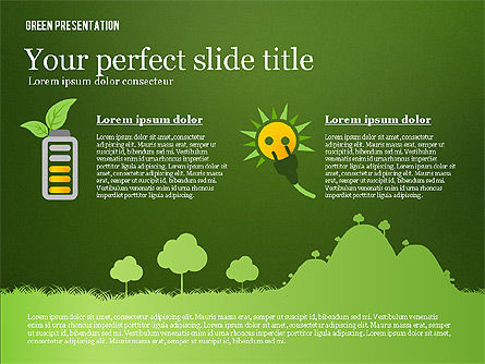 Plantilla de presentación verde, Diapositiva 10, 02640, Plantillas de presentación — PoweredTemplate.com