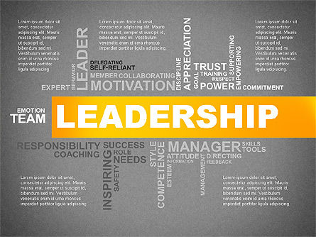 Modèle de présentation en nuage de mots de leadership, Diapositive 9, 02643, Modèles de présentations — PoweredTemplate.com
