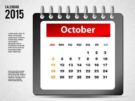 2015 Calendar, Slide 10, 02645, Timelines & Calendars — PoweredTemplate.com
