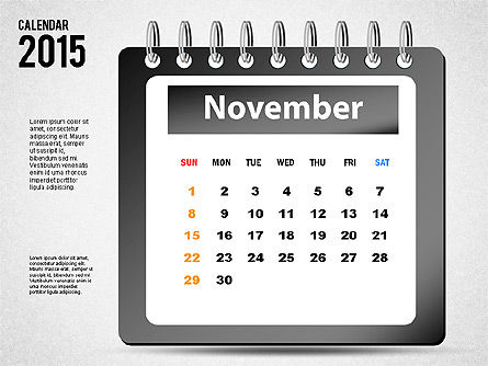 2015カレンダー, スライド 11, 02645, Timelines & Calendars — PoweredTemplate.com