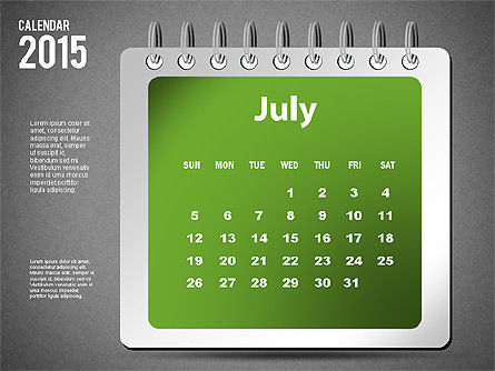 2015 달력, 슬라이드 19, 02645, Timelines & Calendars — PoweredTemplate.com