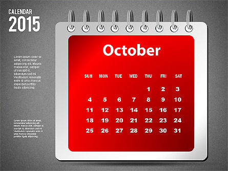 2015 calendário, Deslizar 22, 02645, Timelines & Calendars — PoweredTemplate.com
