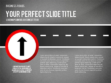 道路の分岐点と標識, スライド 11, 02647, 図形 — PoweredTemplate.com