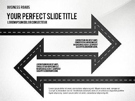 道路の分岐点と標識, スライド 2, 02647, 図形 — PoweredTemplate.com