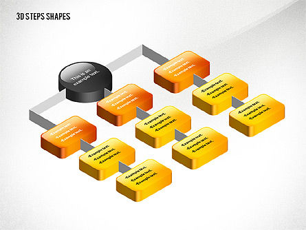 Organigrammes 3d, Diapositive 8, 02650, Graphiques organisationnels — PoweredTemplate.com