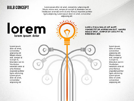 Présentation avec ampoule, Modele PowerPoint, 02654, Modèles de présentations — PoweredTemplate.com