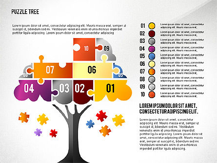 Puzzle Tree, Slide 10, 02657, Puzzle Diagrams — PoweredTemplate.com