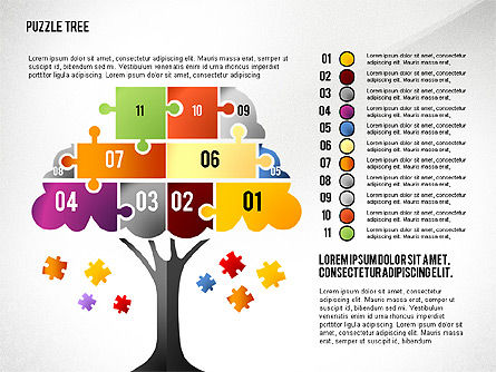 Puzzle Tree, Slide 11, 02657, Puzzle Diagrams — PoweredTemplate.com