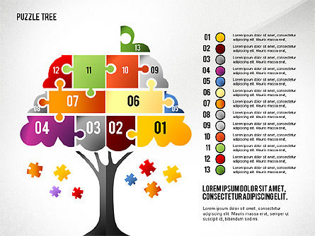 Árvore de pombos, Deslizar 13, 02657, Diagramas em Puzzle — PoweredTemplate.com