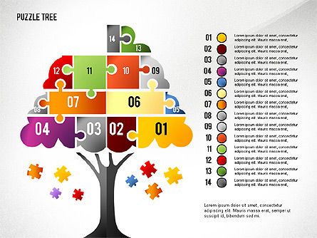 퍼즐 트리, 슬라이드 14, 02657, 퍼즐 도표 — PoweredTemplate.com