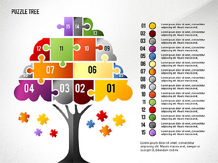 퍼즐 트리, 슬라이드 15, 02657, 퍼즐 도표 — PoweredTemplate.com