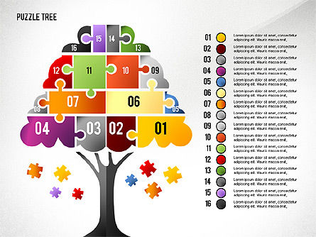 Puzzle Tree, Slide 16, 02657, Puzzle Diagrams — PoweredTemplate.com