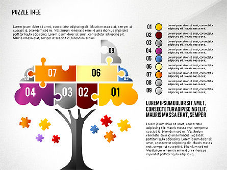 Árbol de rompecabezas, Diapositiva 9, 02657, Diagramas de puzzle — PoweredTemplate.com