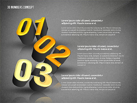 Presentation with 3D Numbers, Slide 10, 02659, Stage Diagrams — PoweredTemplate.com
