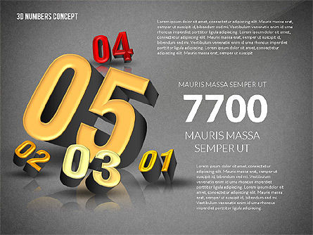 3D 숫자로 프리젠 테이션, 슬라이드 14, 02659, 단계 도표 — PoweredTemplate.com