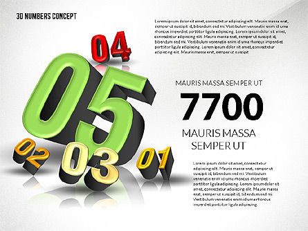 3D 숫자로 프리젠 테이션, 슬라이드 6, 02659, 단계 도표 — PoweredTemplate.com