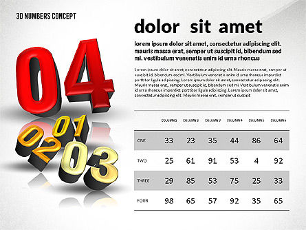3D 숫자로 프리젠 테이션, 슬라이드 7, 02659, 단계 도표 — PoweredTemplate.com