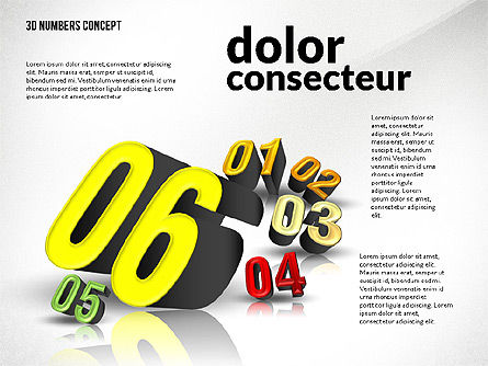 3D 숫자로 프리젠 테이션, 슬라이드 8, 02659, 단계 도표 — PoweredTemplate.com