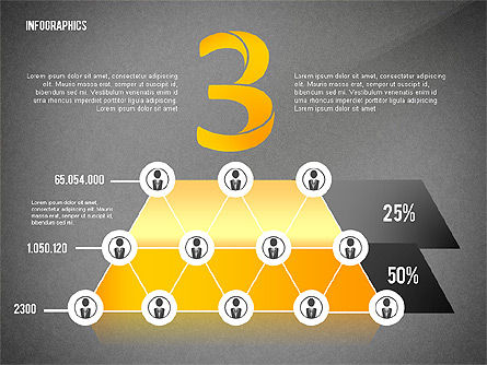 Piramide stijl netwerk infographics, Dia 12, 02660, Infographics — PoweredTemplate.com