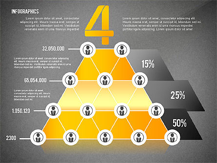 Piramide stijl netwerk infographics, Dia 13, 02660, Infographics — PoweredTemplate.com