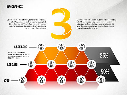 Infographie de réseau de style Pyramide, Diapositive 4, 02660, Infographies — PoweredTemplate.com
