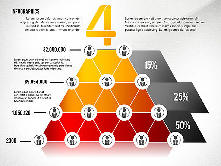 Infographie de réseau de style Pyramide, Diapositive 5, 02660, Infographies — PoweredTemplate.com