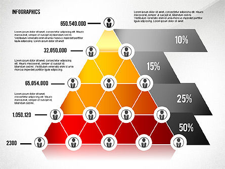 Piramide stijl netwerk infographics, Dia 6, 02660, Infographics — PoweredTemplate.com