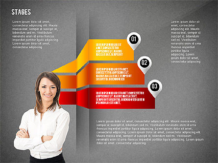 Opciones Banner Stages, Diapositiva 11, 02663, Diagramas de la etapa — PoweredTemplate.com