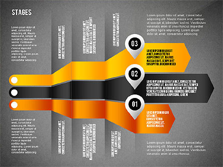 Opciones Banner Stages, Diapositiva 12, 02663, Diagramas de la etapa — PoweredTemplate.com