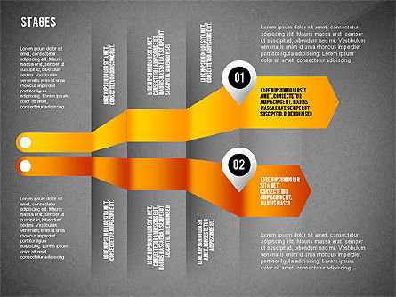Options des étapes de la bannière, Diapositive 14, 02663, Schémas d'étapes — PoweredTemplate.com