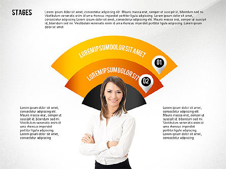 Opciones Banner Stages, Diapositiva 8, 02663, Diagramas de la etapa — PoweredTemplate.com