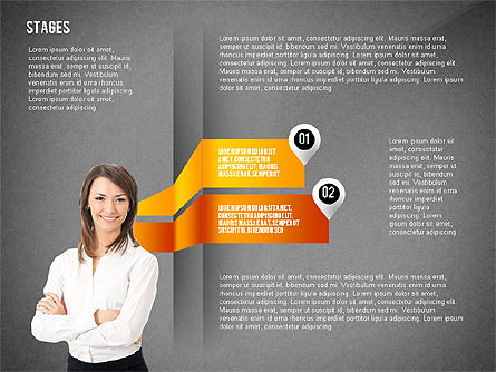 Opciones Banner Stages, Diapositiva 9, 02663, Diagramas de la etapa — PoweredTemplate.com