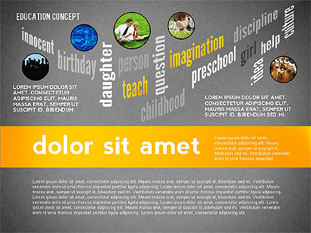 Concept de présentation en nuage de mots éducatifs, Diapositive 13, 02666, Graphiques et schémas pédagogiques — PoweredTemplate.com