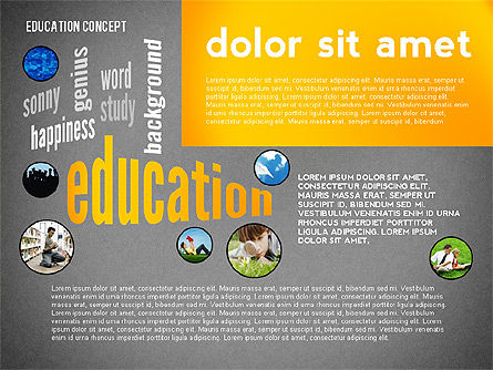 Onderwijs word cloud presentatieconcept, Dia 14, 02666, Educatieve Grafieken en Diagrammen — PoweredTemplate.com