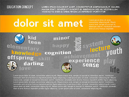 Parola educazione nuvola presentazione concetto, Slide 15, 02666, Grafici e Diagrammi Educativi — PoweredTemplate.com