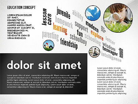 Concept de présentation en nuage de mots éducatifs, Diapositive 2, 02666, Graphiques et schémas pédagogiques — PoweredTemplate.com