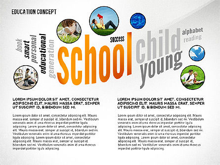 Concept de présentation en nuage de mots éducatifs, Diapositive 3, 02666, Graphiques et schémas pédagogiques — PoweredTemplate.com
